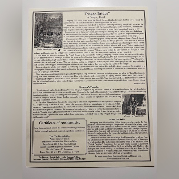 Unframed Dempsey Essick drawing print - Picture 4 of 4